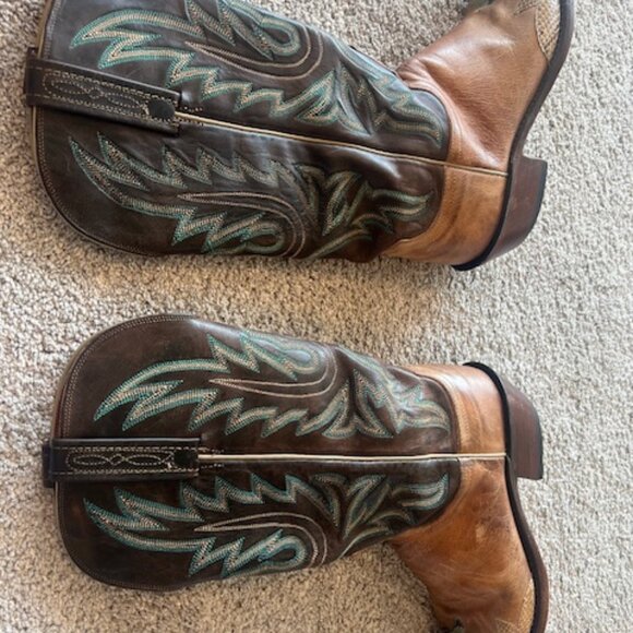Lucchese 1883 Boots in Tan/Light Green/Brown/Teal, Size 7.5 B - Picture 6 of 12